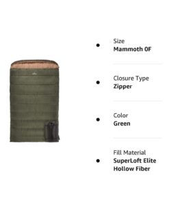 TETON Sports Mammoth Queen Size Sleeping Bag- Double Sleeping Bag – A Warm Bag the whole family can enjoy – Great Sleeping Bag for Camping, Hunting and base camp. Compression Sack Included 33 51E5unYRF3L 1