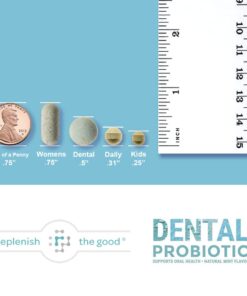 Replenish the Good Dental Probiotic | Vegan Supplements w/BLIS K12 & M18 | Boosts Oral Health | Fights Bad Breath (Halitosis), Tooth Decay, Strep Throat | 60 Sugar-Free Chewable Tablets (Mint Flavor) 60 Count (Pack of 1) 16 51EBASJjHOL