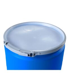 Eagle 14 Gallon High Density Polyethylene Lab Pack Barrel Drum with Metal Lever-lock Lid, 26.5" Height, 15" Diameter, Blue, 1610MB 29 51EBkiOczS