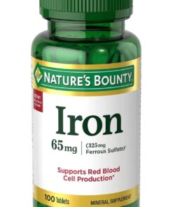 Nature's Bounty Iron 65mg, 325 mg Ferrous Sulfate, Cellular Energy Support, Promotes Normal Red Blood Cell Production, 100 Tablets 27 51EMGdd53vL