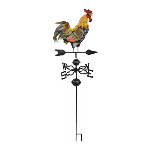 HGC 48 in. Metal Weather Vane for Garden Decor Farmhouse Decorative with Rooster Ornament Wind Vane Weathervanes