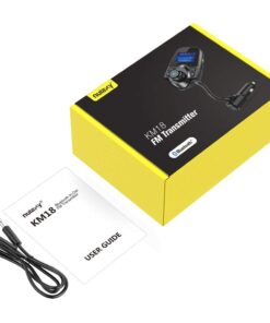 Nulaxy Bluetooth Car FM Transmitter Audio Adapter Receiver Wireless Handsfree Voltmeter Car Kit TF Card AUX 1.44 Display - KM18 Golden 29 51EXKDz59L