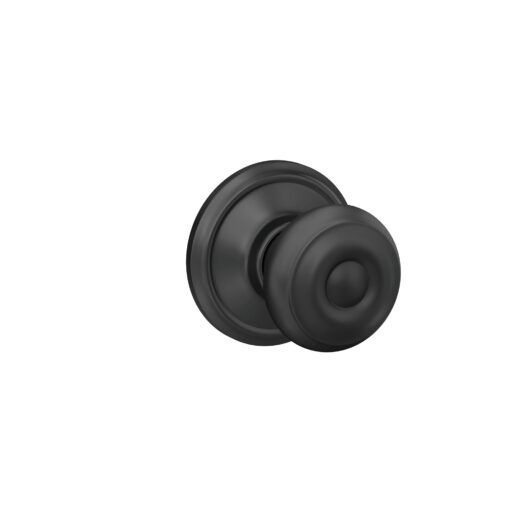 Schlage F10 GEO 622 Standard Door Knob, Hall & Closet Passage Lock, Matte Black