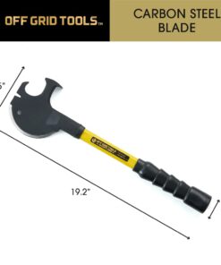 Off Grid Tools Pro Trucker’s Friend – Yellow, Carbon Steel Blade, Shock Absorbing Grip, All-Purpose Multitool, Made in USA, Curved Axe Head, Hammer, Pry Bar, Nail Puller 14 51EYfg9hy3L