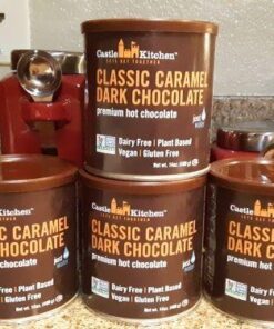 Castle Kitchen Classic Caramel Dark Chocolate - Dairy-Free, Vegan Premium Hot Chocolate Mix - Just Add Water - 14 oz (Pack of 2) Caramel 2 Pack 14 Ounce (Pack of 2) 16 51Ed7CR9seL