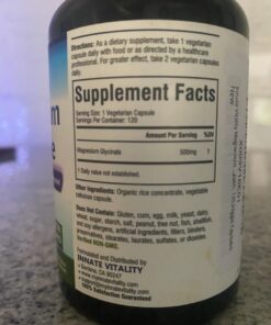 Innate Vitality Magnesium Glycinate 500mg, 70mg Elemental Magnesium per Cap, High Absorption, Non-GMO No Gluten, Nerve, Muscle, Bone, Heart Health, 120 Veggie Capsules 44 51EdYLYi3L