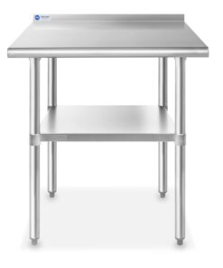 GRIDMANN Stainless Steel Kitchen Prep Table 36 x 24 Inches with Backsplash & Under Shelf, NSF Commercial Work Table for Restaurant and Home 36 in Long x 24 in Deep 28 51EeW5DsTYL 2