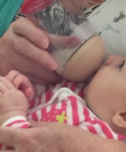 mimijumi Baby Bottle (2 pcs.) Very Hungry 8 oz Bottle with Slow Flow, Lighter Nipple - Medical Grade Silicone Anti-Colic Baby Bottles for Breastfed Babies - Newborns 0-6 Months 8oz (Slow Flow) 52 51EiICsemIL