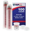 Custom Shop Brand (Full Case of 100 Each - 1/2 Pint (8oz) Paint Mixing Cups) - Cups Have Calibrated Mixing Ratios on Side of Cup BOX of 100 Cups Cups - Box of 100 + 12 Lids