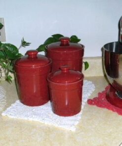 Signature Housewares Sorrento Collection Canisters, Ruby Antiqued Finish, Set of 3 10 51EyHBvDpML