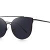 MERRY'S Fashion Women Cat Eye Sunglasses Coating Mirror Lens Sun glasses UV400 S7882 Black&black 56 Millimeters 2 51F QT0RSL