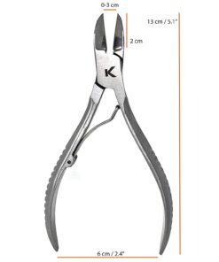 KOHM Ingrown Toenail Clippers for Thick Nails - 5" Long KP-700 Heavy Duty Stainless Steel Toe Nail Nippers Tool for Men, Women, Seniors & Adults - Professional Podiatrist Tool 3 Piece Set 30 51F1bfKY9GL