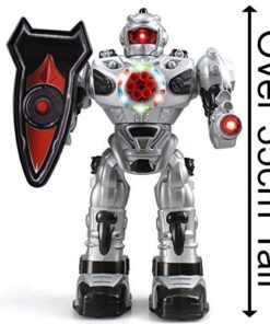 Think Gizmos Large Remote Control Robot for Kids – Superb Fun Toy RC Robot – Remote Control Toy Shoots Missiles, Walks, Talks & Dances (10 Functions) (Silver) Silver 32 51F1xHnOAdL