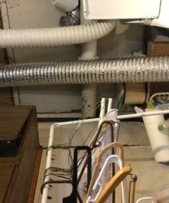 iPower GLDUCT25C 6 Inch 25 Feet Non-Insulated Flex Air Aluminum Ducting Dryer Vent Hose for HVAC Ventilation, 6 in 25 ft-1Pcs, 2 Clamps included, Silver 20 51F4bIv3VqL