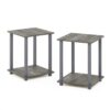 Furinno Simplistic Set of 2 End Table, French Oak Grey/Grey French Oak/Grey 2-Pack, Plastic Pole 15.6 x 15.6 12 51FAiTCFaHL