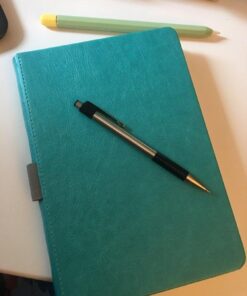 Lemome Thick Classic Notebook with Pen Loop A5 College Ruled Hardcover Writing Notebook with Pocket + Page Dividers Gifts, Banded, Large, 180 Pages, 8.4 x 5.7 in green 65 51FCRbhJxcL