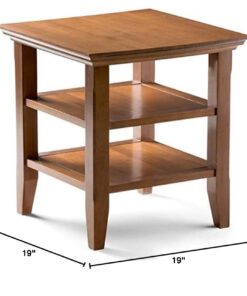 SIMPLIHOME Bedford SOLID WOOD Universal TV Media Stand, 53.9 inch Wide, Living Room Entertainment Center, Storage Cabinet with Glass Doors, for Flat Screen TVs up to 60 inches in Dark Tobacco Brown Honey Brown 20 51FJAbM6rvL