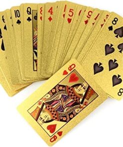 KUJOBUY Deck of Poker Playing Cards in 999.9 Gold Foil Plating with Certificate and Mahogany Box, Bridge Size Cards, Playing Cards, Gold, 54 Cards (Cards Only) Card Only 7 51FTjMplhlL