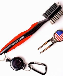 Golfing Gizmos Golf Club Brush Cleaner, Brush Only - Premium Tour Grade and Heavy Duty Golf Accessories - Ideal Golf Gift for Golfers Matte Black + Premium Gift Box 5 51FWuiU3uLL