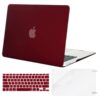 MOSISO Compatible with MacBook Air 13 inch Case (Models: A1369 & A1466, Older Version 2010-2017 Release), Protective Plastic Hard Shell Case & Keyboard Cover & Screen Protector, Marsala Red 14 51FXecCW0hL