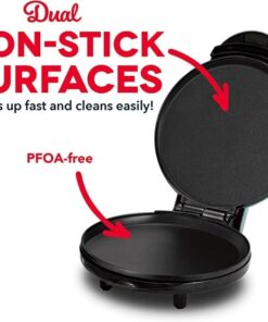 DASH 8” Express Electric Round Griddle for for Pancakes, Cookies, Burgers, Quesadillas, Eggs & other on the go Breakfast, Lunch & Snacks - Aqua 51 51FfFTzubJL