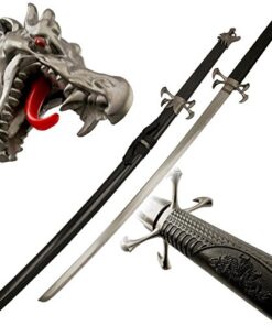 Dragon's Tongue Samurai Katana Sword with Dragon Head Pommel