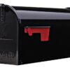 Gibraltar Mailboxes Elite Medium Capacity Galvanized Steel Black, Post-Mount Mailbox, E1100B00