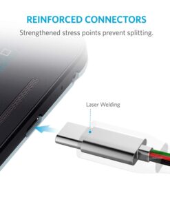 Anker USB C Cable, PowerLine USB 3.0 to USB C Charger Cable (3ft) with 56k Ohm Pull-up Resistor for Samsung Galaxy Note 8, S8, S8+, S9, Oculus Quest, Sony XZ, LG V20 G5 G6, HTC 10 (Black) 3ft Black 1 27 51Fs B7qFSL