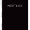 BookFactory Meeting Notebook/Meeting Book for Work- Black 120 Pages (Ruled Format), 8.5in x 11in, Wire-O Bound (MTG-120-7CW-A-(Meetings-K)-MX) 8.5" x 11" 55 51FsEjDMMJL