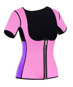 NonEcho Women Sauna Body Shaper Sweat Suit Sleeve Spa Cami Hot Neoprene Slimming Workout Vest Waist Trainer Top Pink2 X-Large 14 51G3Q5zSNQL
