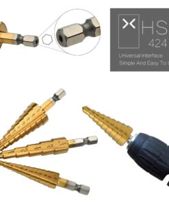 Step Drill Bit- 3 Pcs Step Drill Bits for Metal, Stepped Drill Bit Set for Plastic, Wood, Sheet Metal 12 51G8B3gXVSL