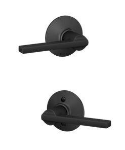 Schlage F10 V LAT 622 Latitude Door Lever, Hall & Closet Passage Lock, Matte Black Standard 22 51GBaWz4fXL