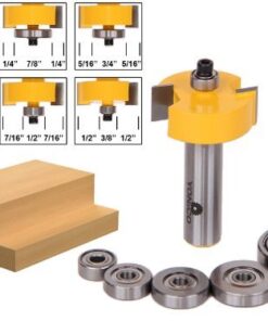 Alternative view of YONICO Rabbet & Bearing Router Bit Set 1/2-Inch Height with 6 Bearings 1/2-Inch Shank 14705 Medium Rabbet - 1/2" Shank