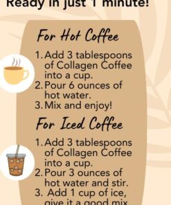 CAcafe Collagen Coffee, Coconut Infused Colombian Coffee with Anti-Aging Collagen, Creamy Drink Mix, Make Iced or Hot, Packed with Antioxidants, Natural Energy and Stress Relief (19.05oz) 11 51GDf16ijpL