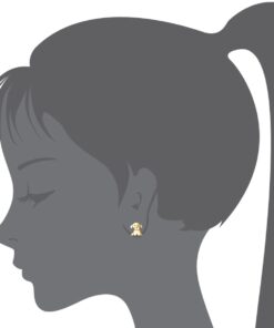 14k Gold Plated Baby Puppy Cubic Zirconia Screwback Baby Girls Screwback Earrings with Silver Post 9 51GEEyOPhJL