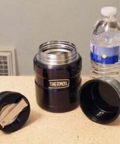 THERMOS Stainless King Vacuum-Insulated Food Jar with Spoon, 16 Ounce, Midnight Blue Red 49 51GKCiBbB9L