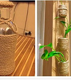 KINGLAKE Natural Thick Strong Jute Rope 66 Feet 5mm 3 Ply Hemp Rope Cord for Arts Crafts DIY Decoration Gift Wrapping 5mmx66 ft Brown 25 51GMqI x05L