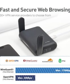 Alternative view of GL.iNet GL-A1300 (Slate Plus) Wireless VPN Encrypted Travel Router– Easy to Setup, Connect to Hotel WiFi & Captive Portal, Phone Tethering, Range Extender, Assess Point, Pocket-Sized, Open Source, NAS 1