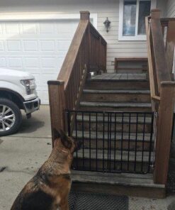 Cardinal Gates SS30OD Outdoor Baby Gate for Stairs - Adjustable Outdoor Dog Gate - Aluminum Safety Gate for Kids & Pets - Can be Installed at Angles - 27 to 42.5 Inches Wide - Black 35 51GVMW8HmEL