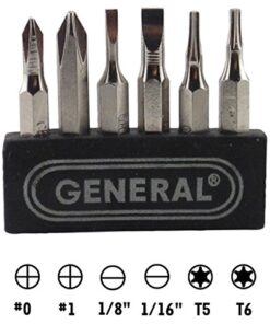 General Tools Precision Cordless Electric Screwdriver #500 with Six Bits and Quick Change Chuck, Handles Difficult, Repetitive Screw-Fastening Jobs No Light 18 51GbJUq7jUL