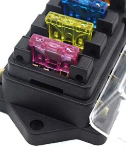 Ninth-City 6 Way Blade Fuse Block Waterproof Fuse Box Holder with Negative Bus ATC/ATO for 12V 24V Boat Marine Yacht Vehicle Auto RV Car Trailer Truck SUV Vehicle 15 51GfuuikeL