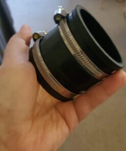 POWERTEC 70148 2-1/2 Inch Dust Control Flex Cuff with Steel Hose Clamps, Hose Connector Rubber Cuff Coupler for Woodworking Dust Collection Fittings, Dust Collector Accessories & Machinery, 1 pack 2-1/2-Inch 31 51GgRdT2vcL