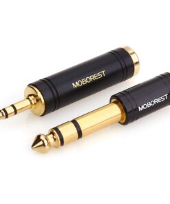 MOBOREST 3.5mm M to 6.35mm F Stereo Pure Copper Adapter, 1/8 Inch Plug Male to 1/4 Inch Jack Female Adapter, Can be Used Conversion Headphone adapte, amp adapte, Black Fashion 2-Pack 15 51GgcuHF9qL