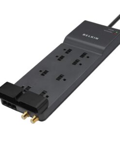 Belkin Surge Protector Power Strip - 8 AC Multiple Plug Outlet & 12 ft Heavy Duty Extension Cord - Outlet Extender - Flat Plug Power Strip - Great for Home, Office & Computer Charging - 3,550 Joules 12 feet 8-Outlet 20 51Gj0j4 CyL