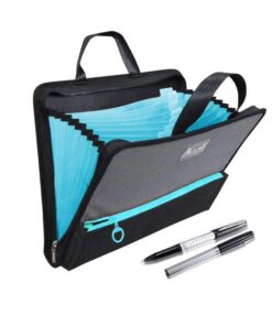 Expanding File Folder with 13 Pockets Portable Handle Business Accordion A4 Letter Size Zipper Closure File Folder Document Organizer for Office Home Supply Blue 11 51GnxXdz6AL