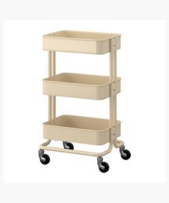 RASKOG Home Kitchen Bedroom Storage Utility Cart, Beige