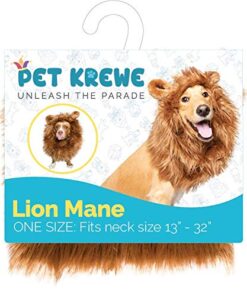 Pet Krewe Large Dog Lion Mane Halloween Costume – Fits Neck Size 13”- 32”- Lion Mane for Small Dogs – Ideal for Halloween, Dog Birthday, Dog Cosplay, Dog Outfits, Pet Clothes 25 51HM7QmyXcL