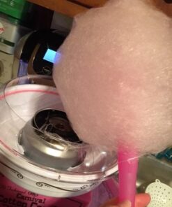 Nostalgia Vintage Hard and Sugar Free Countertop Original Cotton Candy Maker, Includes 2 Reusable Cones And Scoop – Pink, Main 29 51HNsQkAqfL
