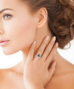 Alternative view of The Pearl Source Tahitian South Sea Cultured Pearl Ring for Women, Tessa Ring in Black with Sterling Silver and Crystals 5