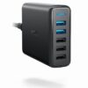 Anker Quick Charge 3.0 63W 5-Port USB Wall Charger, PowerPort Speed 5 for Galaxy S10/S9/S8/S7/S6/Edge/+, Note 8/7 and PowerIQ for iPhone XS/Max/XR/X/8/7/6s/Plus, iPad, LG, Nexus, HTC and More 62 51HT14cpJYS